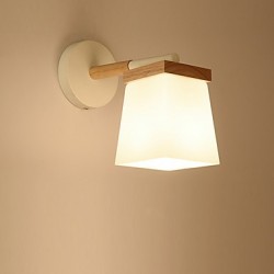 Squere Glassshade Wall Lamp For Bedroom Modern FeatureAmbient Light Wall Sconces Wall Light