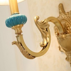 E12/E14 Simple Country Traditional/Classic Brass Feature for Mini Style Bulb Included,Uplight Wall Sconces Wall Light