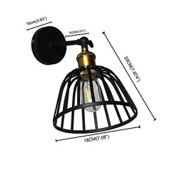 4W E27 Led Light Painted Steel Wall Lamp Dumb Black American Coffee Decoration Retro Wall Light Lightsaber Lamp On Wall