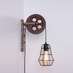 Industrial Retro Iron Wall Lamp Creative Personality Lift Pulley Wall Lamp