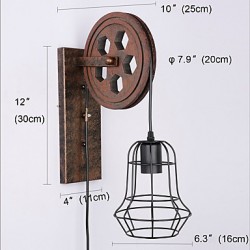 Industrial Retro Iron Wall Lamp Creative Personality Lift Pulley Wall Lamp