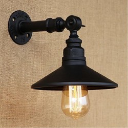 40W E27 Industrial Style Nordic Water Pipe Wall Lamp Wall Light-Black