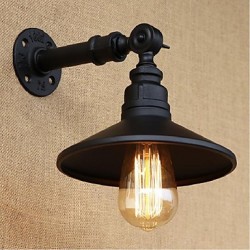 40W E27 Industrial Style Nordic Water Pipe Wall Lamp Wall Light-Black