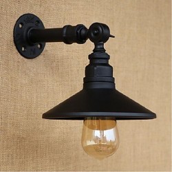 40W E27 Industrial Style Nordic Water Pipe Wall Lamp Wall Light-Black