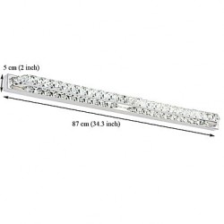 34.3Inch Long High Quality 23W LED Mirror Lamp Bathroom Lights 100-240V Metal and Crystal Wall Light