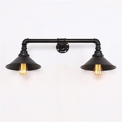 2 Heads Retro Industrial Pipe Wall Lights Simple Loft Black Metal Dining Room Kitchen Bar Cafe Decoration lighting