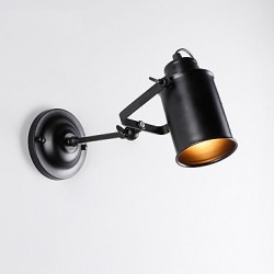 Max 60W Vintage Black Metal Loft Wall Sconce Living Room Dining Room Hallway Cafe Bars Bar Wall Lamp