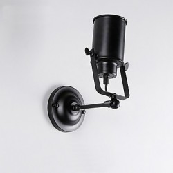 Max 60W Vintage Black Metal Loft Wall Sconce Living Room Dining Room Hallway Cafe Bars Bar Wall Lamp