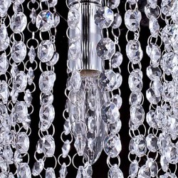 1-Light Chrome Modern K9 Transparent Crystal Chandelier with 1 LED Bulb