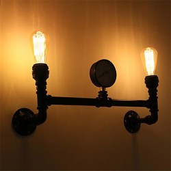 2 Heads Vintage Industrial Pipe Wall Lights Black Creative Lights Restaurant Cafe Bar Decoration lighting