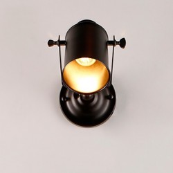 Max 60W Vintage Black Metal Loft Wall Sconce Living Room Dining Room Hallway Cafe Bars Bar Wall Lamp