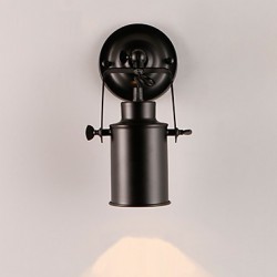 Max 60W Vintage Black Metal Loft Wall Sconce Living Room Dining Room Hallway Cafe Bars Bar Wall Lamp