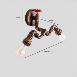 Vintage Industrial Pipe Wall Lights Creative Lights Restaurant Cafe Bar Decoration lighting With 2 Light Painted Finish