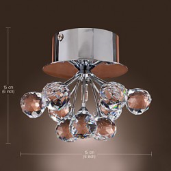 Max 20W Modern/Contemporary Crystal / Mini Style / Bulb Included Chrome Metal Flush Mount