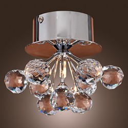 Max 20W Modern/Contemporary Crystal / Mini Style / Bulb Included Chrome Metal Flush Mount