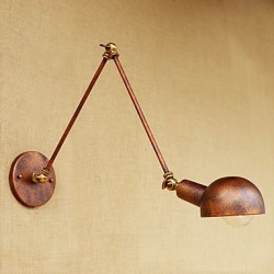 60 E26/E27 Simple Vintage Country Painting Feature for Mini Style Swing Arm Eye Protection,Ambient Light Wall Sconces