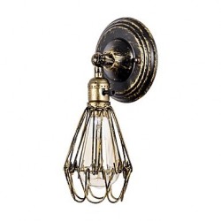 Wall Sconces Vintage Indoor Angle Adjustable Metal Wall Light Retro Wire Cage Wall Lamp