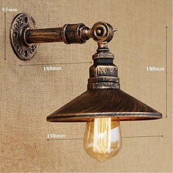 40W E27 Industrial Style Nordic Water Pipe Wall Lamp Wall Light-Brown Ancient