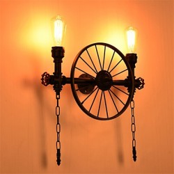 Vintage Industrial Pipe Wall Lights Creative Lights Restaurant Cafe Bar Decoration lighting With 2 Light Painted Finish