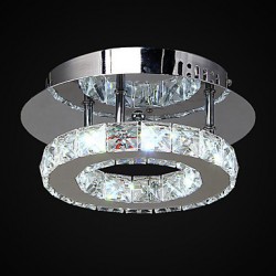 6W Modern/Contemporary Crystal / LED Chrome Metal Flush Mount Living Room