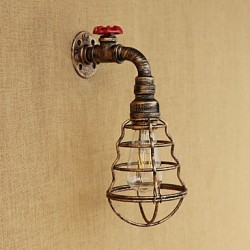 40W E26/E27 Country Retro Painting Feature for Mini Style Bulb Included,Ambient Light Wall Sconces Wall Light