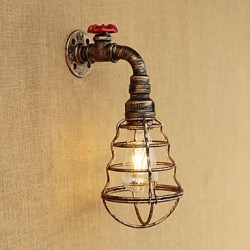 40W E26/E27 Country Retro Painting Feature for Mini Style Bulb Included,Ambient Light Wall Sconces Wall Light