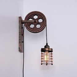 Industrial Retro Iron Wall Lamp Creative Personality Lift Pulley Wall Lamp