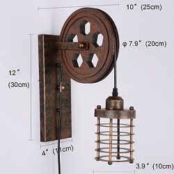 Industrial Retro Iron Wall Lamp Creative Personality Lift Pulley Wall Lamp