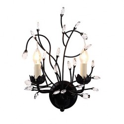 2 Lights Black Wall Lights E12 E14 Modern/Contemporary Traditional/Classic Rustic/Lodge Country Painting Feature for Crystal LEDUplight