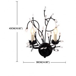 2 Lights Black Wall Lights E12 E14 Modern/Contemporary Traditional/Classic Rustic/Lodge Country Painting Feature for Crystal LEDUplight