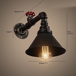 Max 60W Water Pipe Wall Lights Retro Industrial Style Creative Country Metal Restaurant Cafe Bars Bar Table Wall Sconces