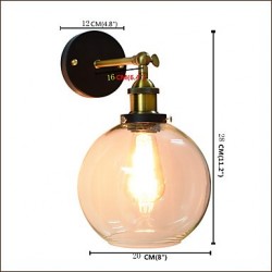 4W E27 QS-12 Iron Wall Lamp Black Simple Retro Wall Lamp Single Head Decorative Wall Lamp European Style