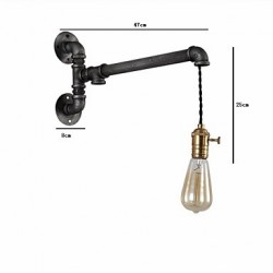 Vintage Industrial Pipe Wall Lights With switch Creative Lights Restaurant Cafe Bar Decoration lighting With 1 Light Painted Finish