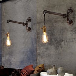 Vintage Industrial Pipe Wall Lights With switch Creative Lights Restaurant Cafe Bar Decoration lighting With 1 Light Painted Finish