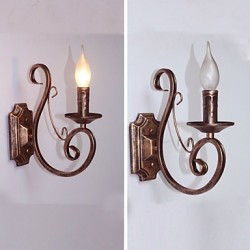 Mini Retro Wall Lamp Hallway Metal Candle Shape Wall Lamp Lighting