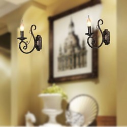 Mini Retro Wall Lamp Hallway Metal Candle Shape Wall Lamp Lighting