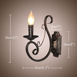 Mini Retro Wall Lamp Hallway Metal Candle Shape Wall Lamp Lighting