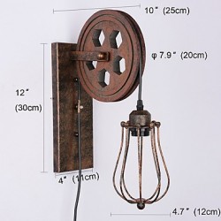 Industrial Retro Iron Wall Lamp Creative Personality Lift Pulley Wall Lamp