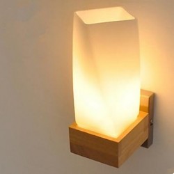 Simplicity Nordic Wood Art Living Room Corridor Balcony Glass Solid Wood Wall Lamp Of Bedroom The Head Of A Bed