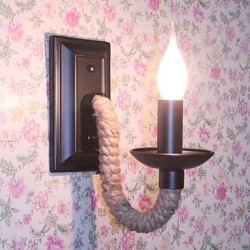 Hemp Rope Retro Wall Lamp Creative Personality Bar Iron Candle Lamp