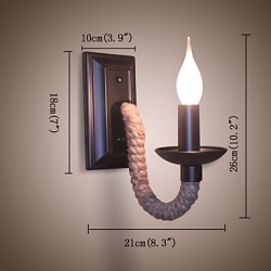 Hemp Rope Retro Wall Lamp Creative Personality Bar Iron Candle Lamp