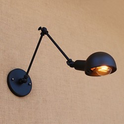 60 E26/E27 Vintage Country Painting Feature for Mini Style Swing Arm Eye Protection,Ambient Light Swing Arm LightsWall