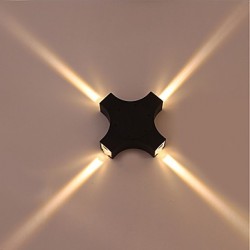 12 LED Integrated Simple Novelty Country Feature for LED Eye ProtectionAmbient Light Wall Sconces Cross Star Outdoor Waterproof Courtyard Wall Lamp