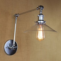 40W E26/E27 Vintage Country Retro Electroplate Feature for Mini Style Swing Arm Bulb Included,Ambient Light Swing