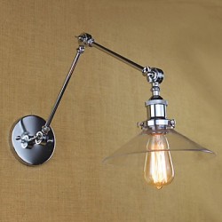 40W E26/E27 Vintage Country Retro Electroplate Feature for Mini Style Swing Arm Bulb Included,Ambient Light Swing