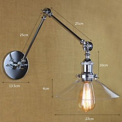 40W E26/E27 Vintage Country Retro Electroplate Feature for Mini Style Swing Arm Bulb Included,Ambient Light Swing