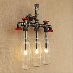 9W E27 BGB013 Retro Industrial Wind Switch Led Water Bottle Wall Lamp Wall Light