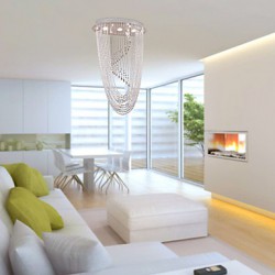 Max 50W Modern/Contemporary Crystal / Bulb Included Chrome Chandeliers / Flush Mount Living Room / Bedroom / Hallway