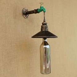 Iron Pipe Retro Bar Hotel Decoration Pipe Bottle Wall Lamp