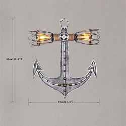 Vintage Industrial Wall Lights Wood Boat Anchor Shape Creative Restaurant Cafe Bar Decoration lighting